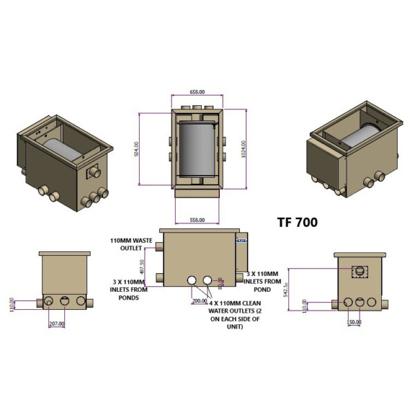 Burtons TF-700 Pond Drum Through-Flow Filter - Image 7